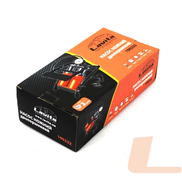 Насос ножний (Lavita) 2-ох цилінд. (55х120мм.) LA 190232 - изображение 4