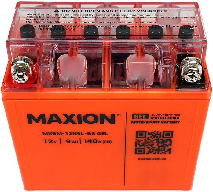 Мото акумулятор Maxion 12N9L-BS GEL 12 В 9 А/год 140 A (4820219072683) - зображення 2