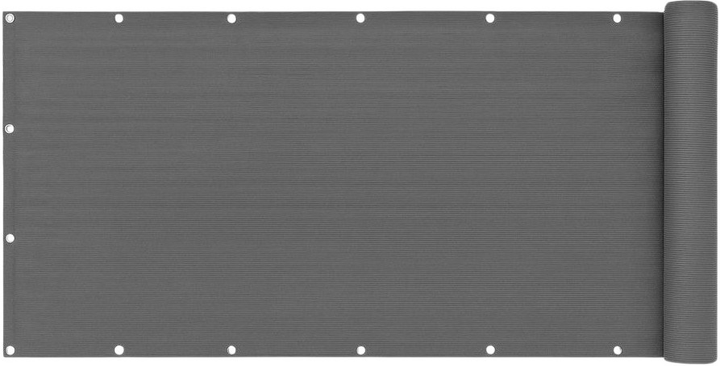 Osłona balkonowa ModernHome by Multistore z okuciami 100 x 700 cm siatka cieniująca + elementy instalacyjne szara (BP-202 GREY) - obraz 1
