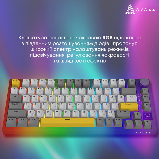 Клавиатура беспроводная Ajazz AK820 Pro Gift Switch Black RGB (AK820PRO-G-BGY) - изображение 17