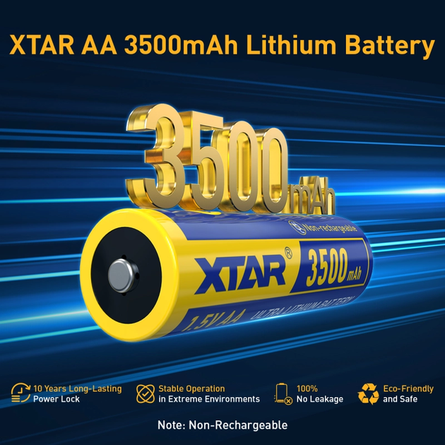 Батарейка одноразова літієва AA XTAR Ultra 3500D 1.5V Lithium 3500mAh | мaкс. розряд - 2.5А | набір 4шт. - Фото 2 Батарейка одноразова літієва AA XTAR Ultra 3500D 1.5V Lithium 3500mAh | мaкс. розряд - 2.5А | набір 4шт. - изображение 2