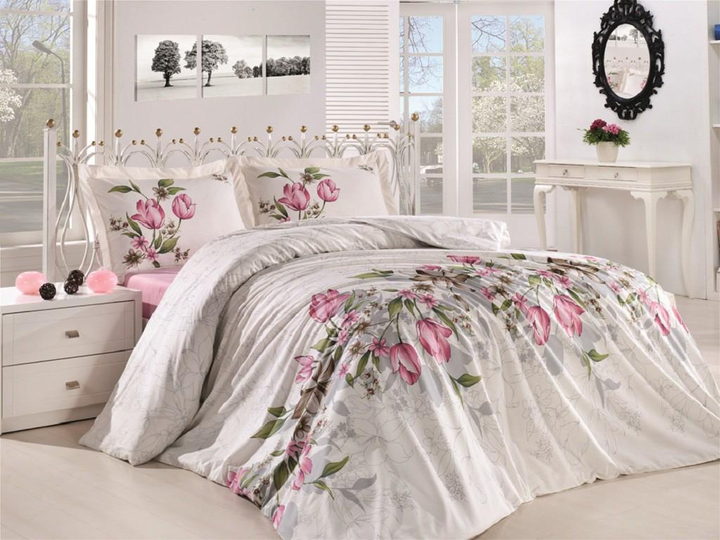 Комплект постільної білизни Sweet-Dream Анжеліка рожева 200 х 215 см євро білий - Фото 1 Комплект постільної білизни Sweet-Dream Анжеліка рожева 200 х 215 см євро білий - зображення 1