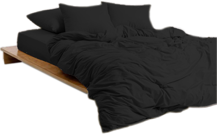 Акція на Простирадло на гумці MirSon Soft Touch of Satin 006 Black 180x190 см від Rozetka