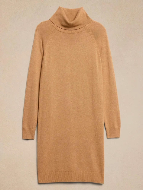Сукня-светр з високим коміром Banana Republic, M Camel Heather (Коричневе) 500127151604 - Фото 4 Сукня-светр з високим коміром Banana Republic, M Camel Heather (Коричневе) 500127151604 - зображення 4