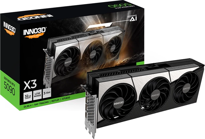 Видеокарта INNO3D PCI-Ex GeForce RTX 5090 X3 32GB GDDR7 (512bit) (2407/28000) (HDMI, 3 x DisplayPort) (N50903-32D7-17593928) - изображение 3