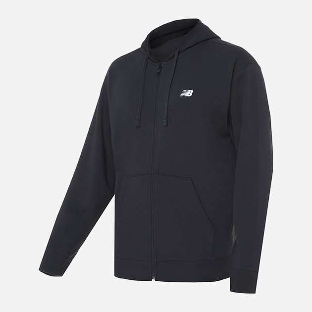 Bluza męska rozpinana streetwear z kapturem New Balance Stacked Logo MJ41501 S Czarna (197375352503) - obraz 5