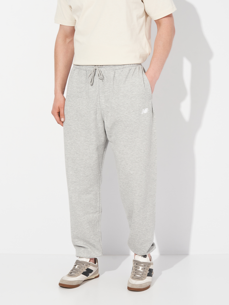Spodnie dresowe męskie New Balance Small Logo MP41519 S Szare (197375356761) - obraz 1