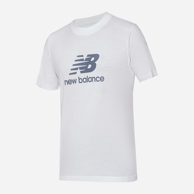 Футболка бавовняна довга чоловіча New Balance Stacked Logo MT41502 M Біла (196941811345) - зображення 5