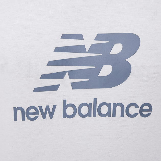 Футболка бавовняна довга чоловіча New Balance Stacked Logo MT41502 2XL Біла (196941811383) - зображення 7