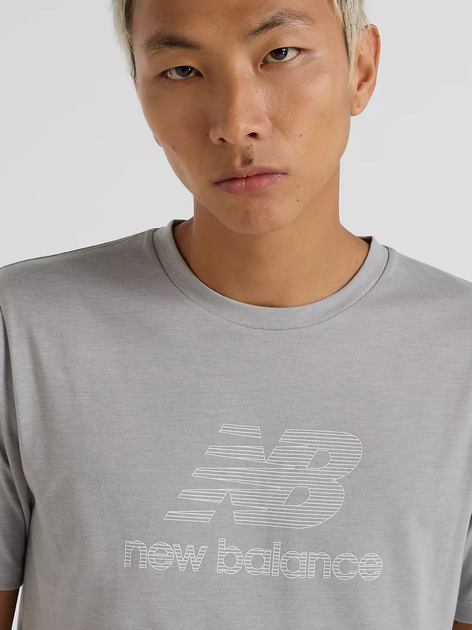 T-shirt męski New Balance Heathertech Logo MT51003 S Szary (197967259074) - obraz 4