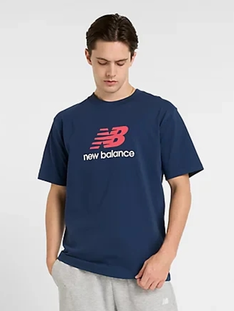 T-shirt męski bawełniany New Balance Athletics Logo MT51500 L Granatowy (197967256653) - obraz 1