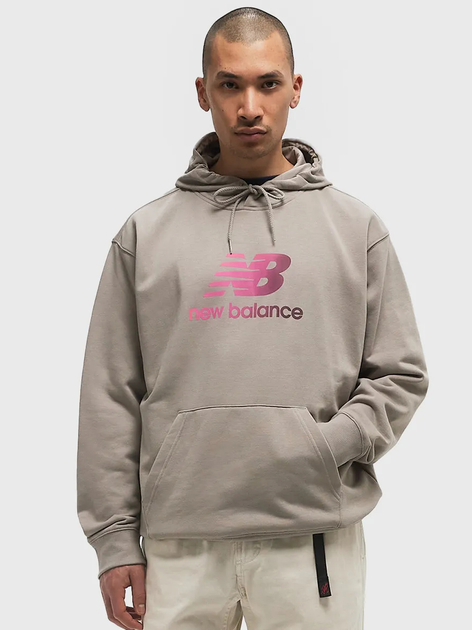 Bluza męska z kapturem New Balance Sport Essentials Gradient Logo MT51514 S Beżowa (197967321757) - obraz 1