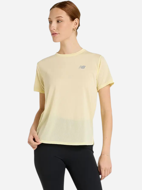 Спортивна футболка для бігу жіноча New Balance Athletics WT41253 S Жовта (197967347498) - зображення 1