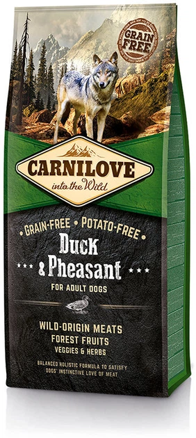Карнілав корм сухий для дорослих собак усіх порід Carnilove Adult Duck and Pheasant з качкою та фазаном 12 кг + Подарунок 2шт Carnilove Adult Duck and Pheasant з качкою та фазаном 1,5кг - изображение 2