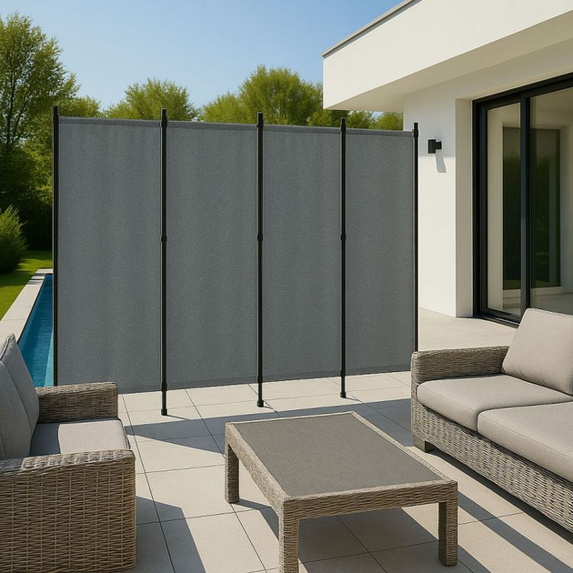 Складна садова ширма ModernHome by Multistore 4-панельна 167 x 216 см сіра (AW-022/4TLG GREY) - зображення 11