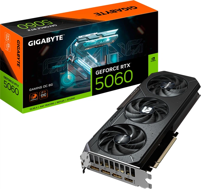 Видеокарта Gigabyte PCI-Ex GeForce RTX 5060 GAMING OC 8G 8GB GDDR7