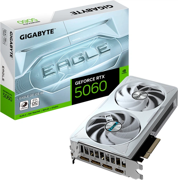 Karta graficzna Gigabyte PCI-Ex GeForce RTX 5060 EAGLE OC ICE 8G 8GB GDDR7 (128bit) (2550/28000) (HDMI, 3 x DisplayPort) (GV-N5060EAGLEOC ICE-8GD) - obraz 10