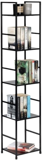 Regał ModernHome by Multistore drewniany 5 półek loft czarny (CWJ3024144L BLACK) - obraz 6