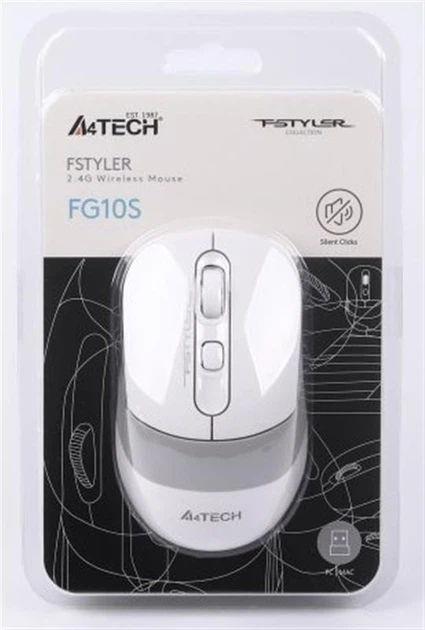 Мышь беспроводная A4Tech FG10S White USB - Фото 6 Мышь беспроводная A4Tech FG10S White USB - изображение 6