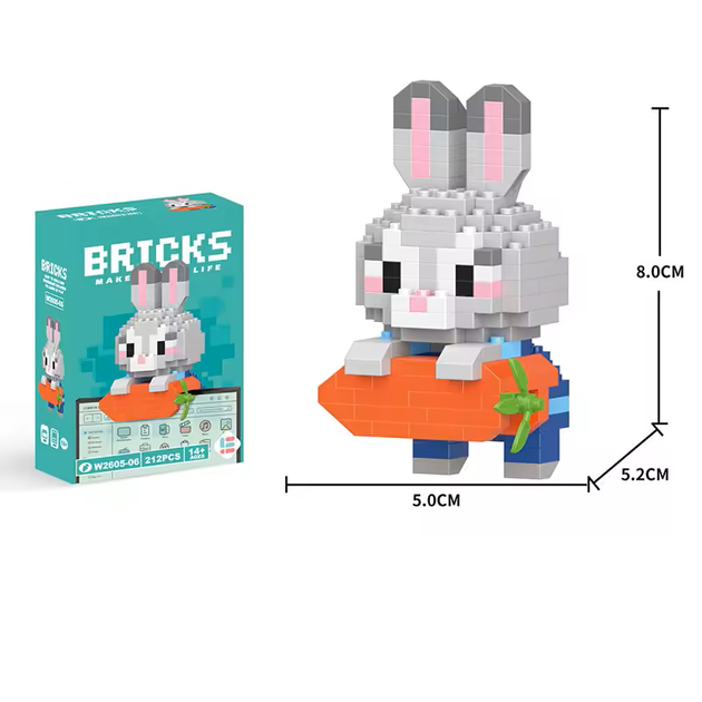 Конструктор фігурка Пікселі BRICKS Джуді Гопс Judy Hopps Zootopia підвісна - зображення 3