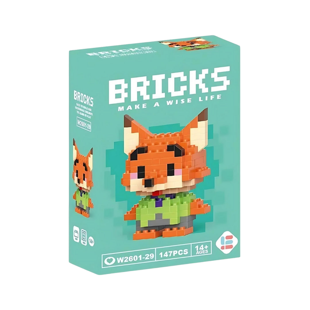 Конструктор фігурка Пікселі BRICKS лис Нік Крутихвіст Зоотрополіс Nick Wilde Zootopia - зображення 2