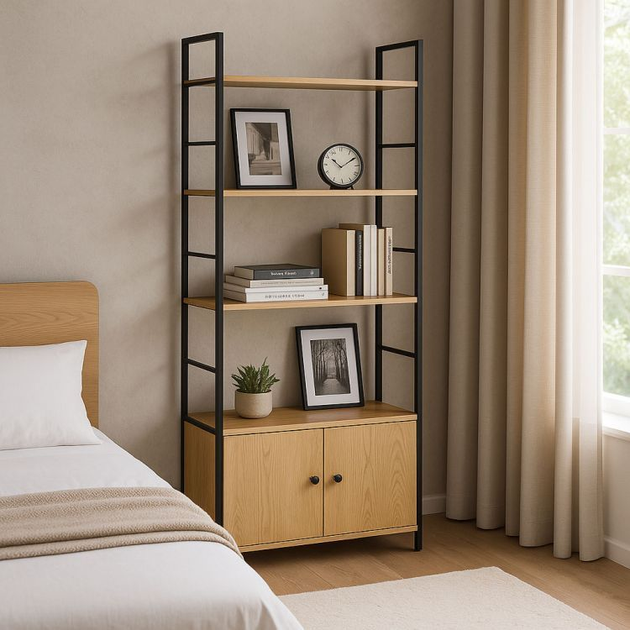 Regał ModernHome by Multistore z zamykaną szafką 4 półki loft (CWG6024144L-WL-O) - obraz 9