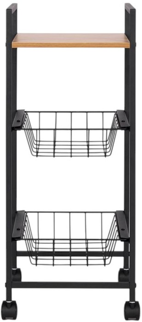 Regał ModernHome by Multistore z 2 koszami i półką organizer na kółkach (SNJ293070Q-WL-O) - obraz 3