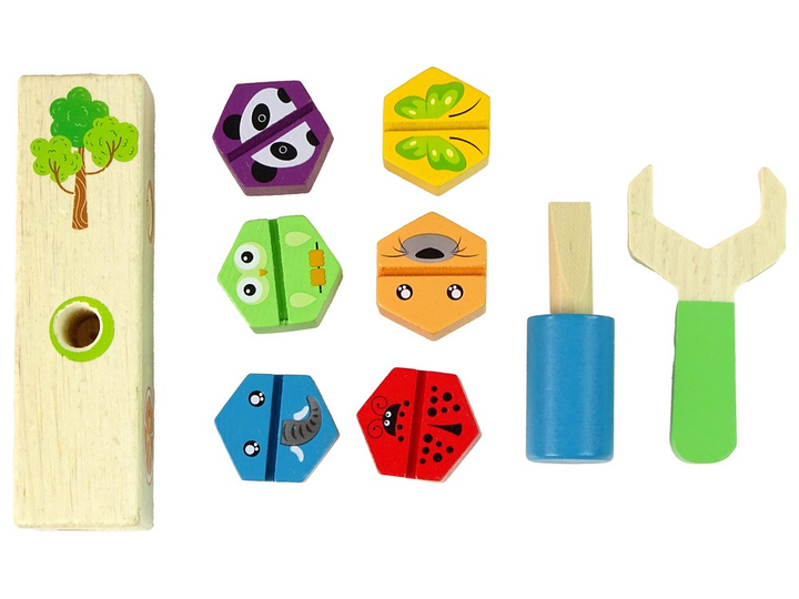 Zestaw do majsterkowania drewniany LEAN Toys Przykręcanie śrub 13236 (5905323214385) - obraz 4