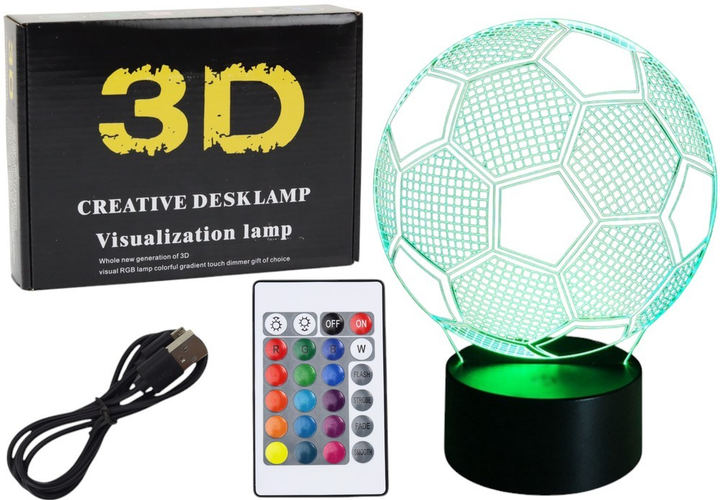 Настільна лампа LEAN Toys 3D м'яч (5905991021896) - зображення 3