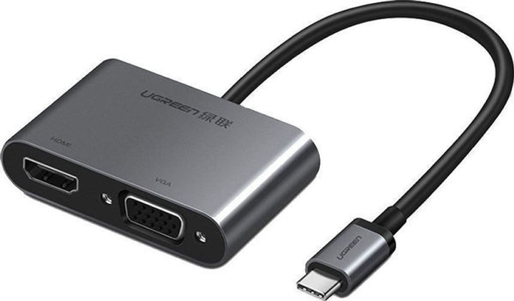 Kabel Ugreen CM162 Type-C M - HDMI+VGA Adapter with PD Silver (UGR-50505) - obraz 1
