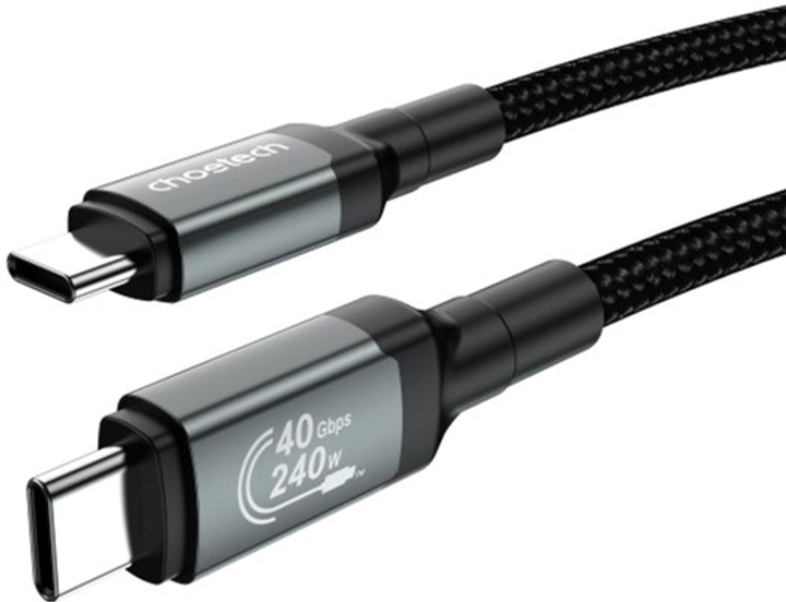 Kabel Choetech USB4.Gen 3, 40 Gbps, 240W, C-męski/C-męski, 1.2 m (XCC-1040) - obraz 2