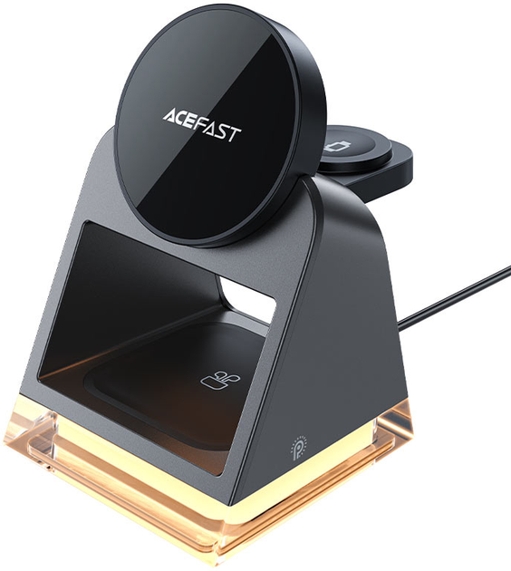 Ładowarka bezprzewodowa Acefast E17 desktop 3-in-1 wireless charging holder Black (6974316282815) - obraz 1