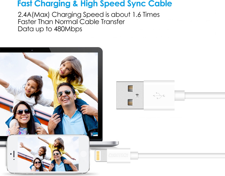 Кабель Choetech MFI USB 2.0 (IP0027-WH) - зображення 9