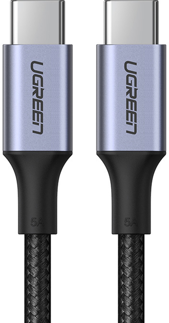 Kabel Ugreen US316 USB Type-C do USB Type-C Cable Aluminum Case with Braided 1.5 m Black (UGR-70428) - obraz 2