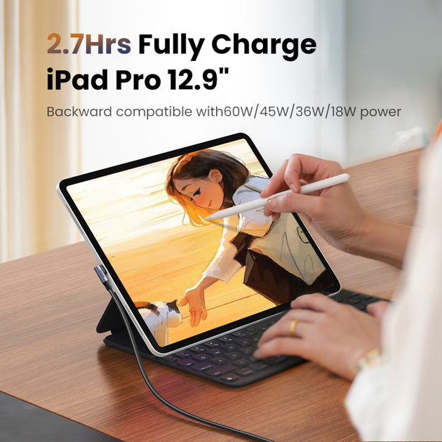 Kabel Ugreen US334 USB-C 2.0 aluminiowy 1 m Czarny (UGR-70643) - obraz 5