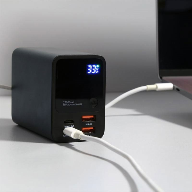 Powerbank Choetech 27000mAh 222.5W 2xUSB-C PD3.0 100+100W 2xUSB-A QC3.0 22W Black (B635-BK) - obraz 3