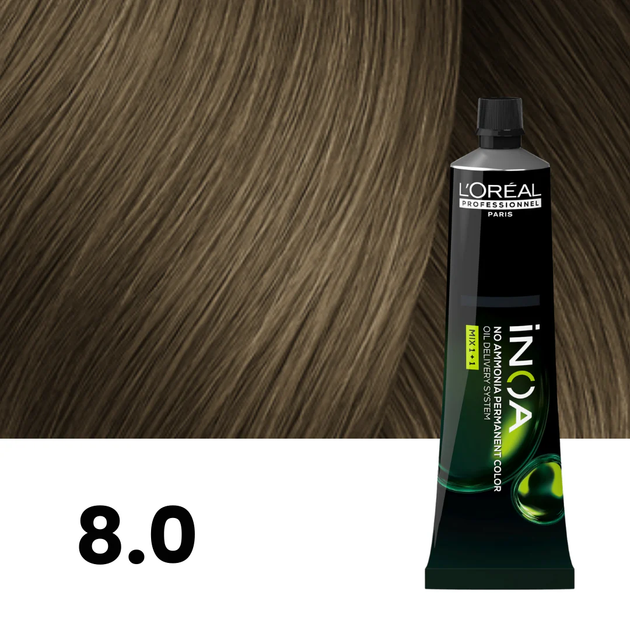 Farba do włosów L'oreal Professionnel Inoa 8.0 Light blonde 60 g (3474637131340) - obraz 2