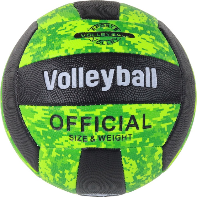 Piłka do siatkówki LEAN Toys 17085 Rozmiar 5 Green-Black (5905884459423) - obraz 1
