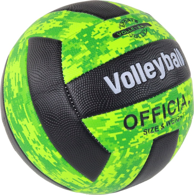 Piłka do siatkówki LEAN Toys 17085 Rozmiar 5 Green-Black (5905884459423) - obraz 2