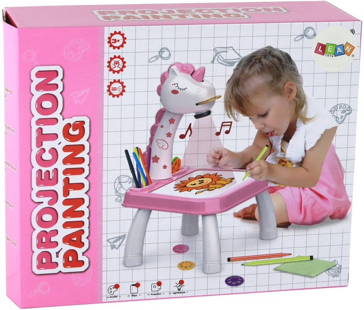 Projektor do rysowania LEAN Toys Jednorożec różowy (17214) (5905991000372) - obraz 1