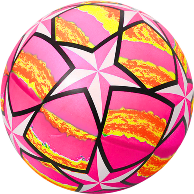 Гумовий м’яч LEAN Toys Зірочки 24 см 20366 Pink (5905991026556) - зображення 1