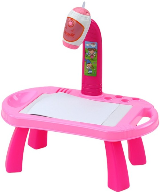 Projektor do rysowania LEAN Toys ze stolikiem różowy (19609) (5905991009849) - obraz 1