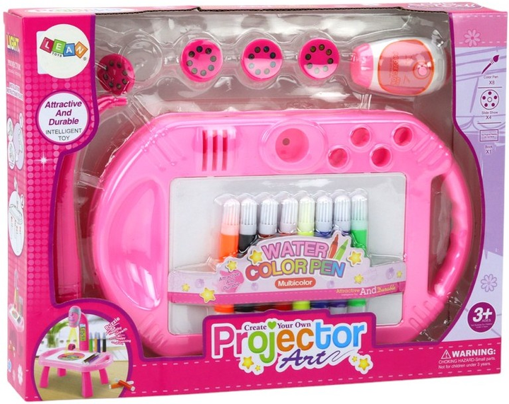 Projektor do rysowania LEAN Toys ze stolikiem różowy (19609) (5905991009849) - obraz 5