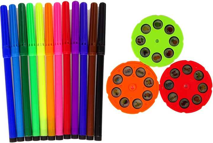 Projektor do rysowania LEAN Toys z szufladą różowy (14885) (5905515353526) - obraz 3