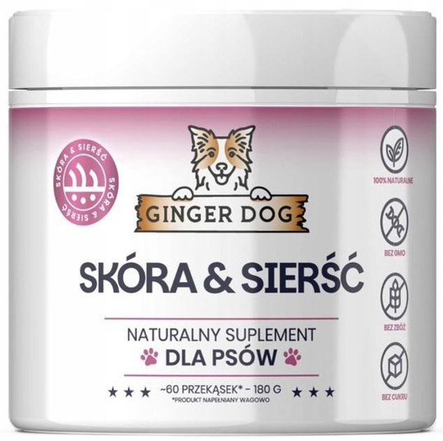 Suplement diety dla psów Ginger Dog Skóra i sierść 180 g (5906477686479) - obraz 1