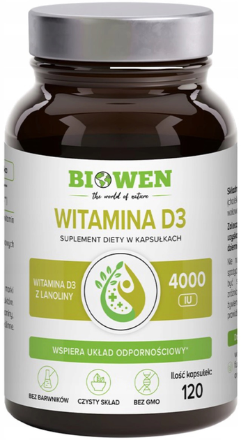 Witamina D3 Biowen 4000 120 kapsułek (5904806120809) - obraz 1
