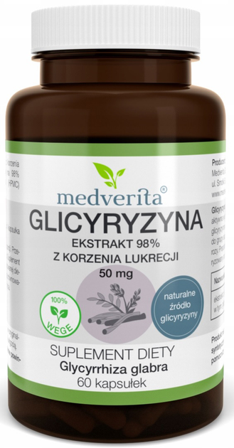 Naturalny suplement diety Medverita Glicyryzyna 50 mg 60 kapsułek (5905669084529) - obraz 1
