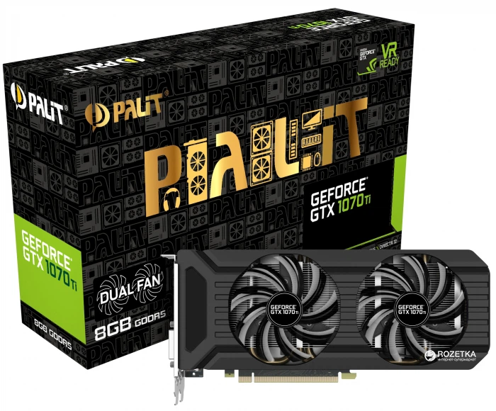 Видеокарта Palit PCI-Ex GeForce GTX 1070 Ti Dual 8GB GDDR5 (256bit