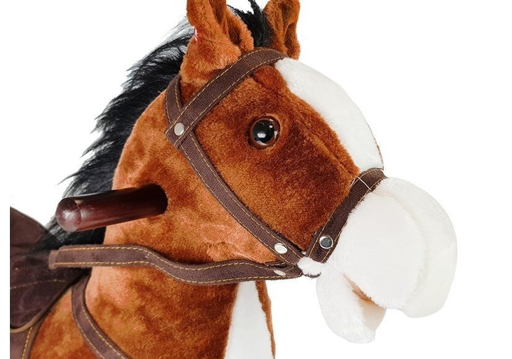 Коник - гойдалка LEAN Toys рухає мордою та хвостом 74 см коричневий 2251 (5905884454947) - зображення 7