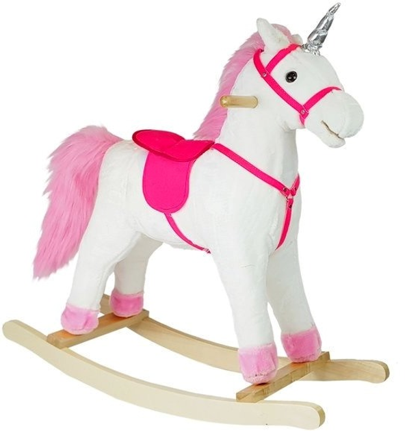 Єдиноріг- гойдалка LEAN Toys рухає мордою та хвостом 74 см Білий 2252 (5902808151722) - зображення 2